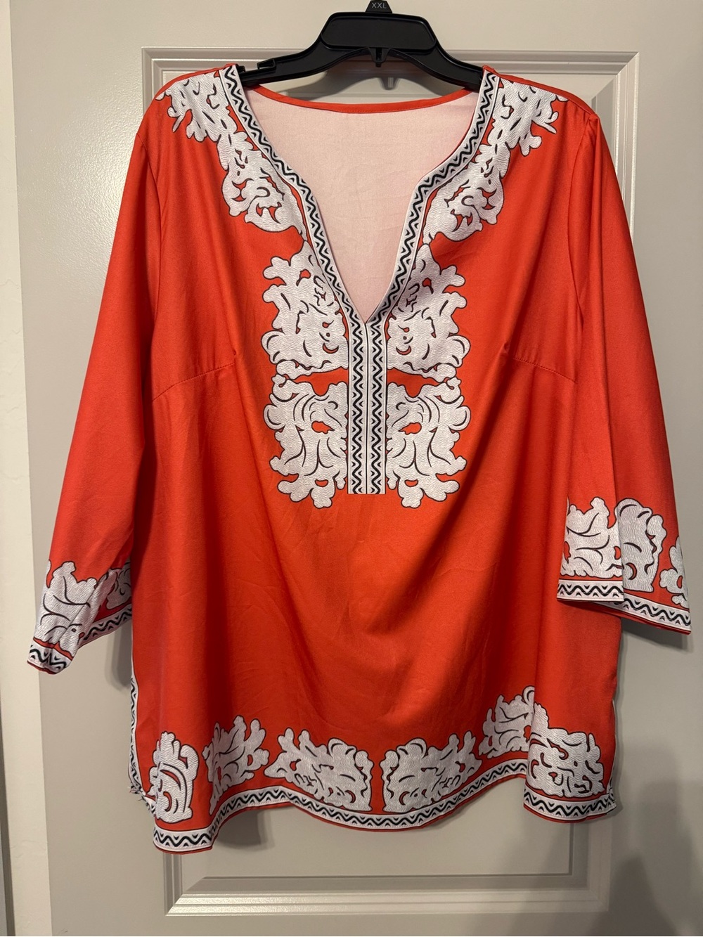 SHEIN Orange Tunic with White and Black Trim